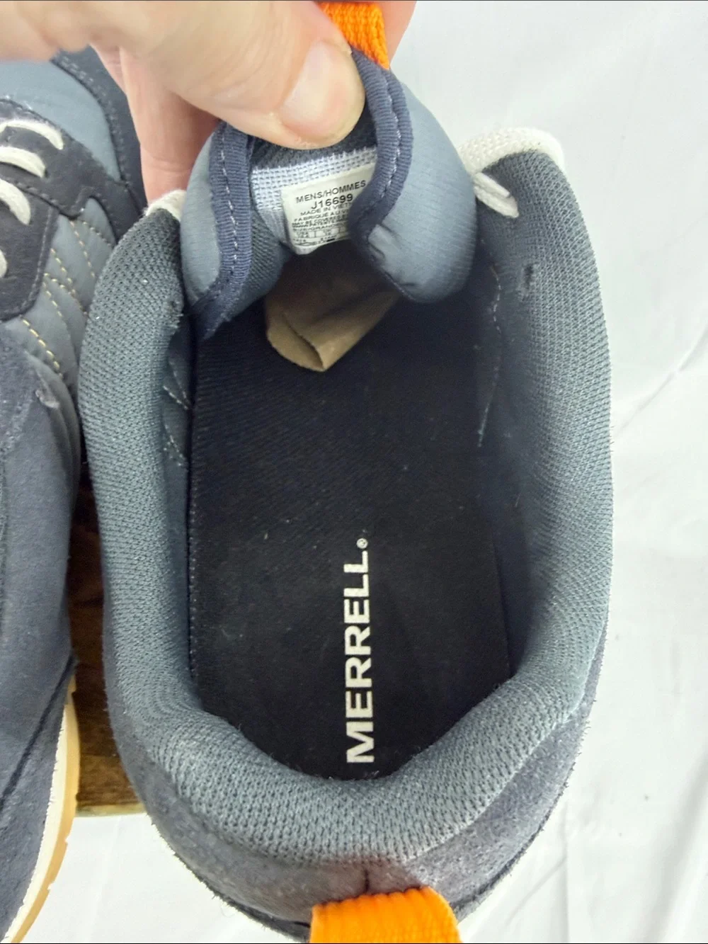 Merrell Alpine Sneaker Retro Tennis Shoes in Ebony w/ Orange Accents, Mens 10.5